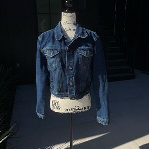 Zana Di Vintage Cropped Denim Jacket – Y2K Style (Size L)